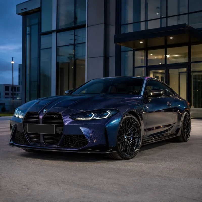 Laser Carbon Fiber Deep Blue Color PPF — appearance reference