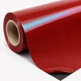 Laser Carbon Fiber Red Vinyl Wrap 7